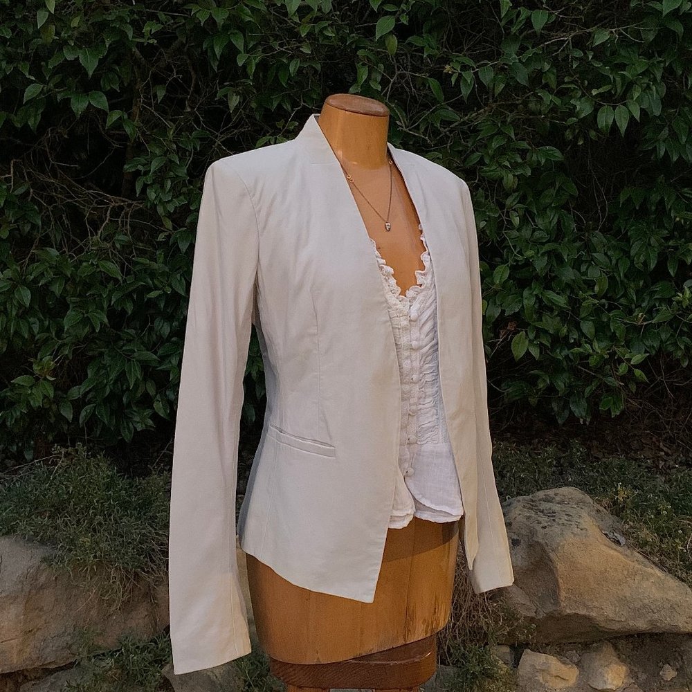 Theory butter soft leather blazer jacket winter/summer white - Picture 2 of 10